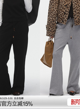 ECHOADE时髦慵懒 经典复古中低腰设计微喇裤型休闲卫裤