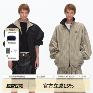 ECHOADE实用主义化繁为简 logo刺绣 两面穿宽松立领运动夹克外套