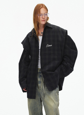 ECHOADE时髦趣味多造型穿法 宽松廓形两件套衬衫棉服