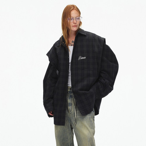 ECHOADE宽松廓形两件套衬衫棉服