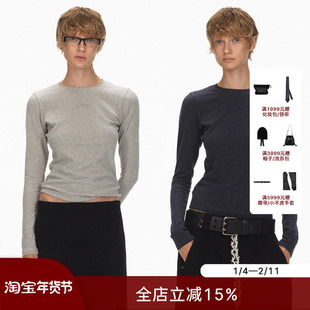 ECHOADE经典之选 保暖绒面花边圆领紧身百搭打底衫