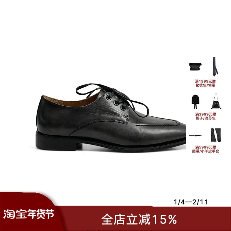 ECHOADE俏皮松弛 小圆头设计手工擦色做旧单鞋一脚蹬牛皮乐福鞋,女鞋,乐福鞋（豆豆鞋）,淘宝优惠券,粉丝福利购,淘宝优惠卷