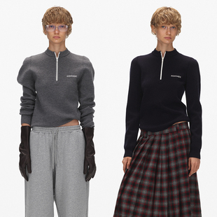 型绵羊毛半拉链高领上衣针织毛衣 正肩版 ECHOADE精致慵懒 经典