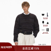 ECHOADE轻盈软糯 多色层次感混纱羊毛宽松圆领针织毛衣