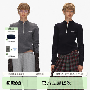 ECHOADE精致慵懒 经典正肩版型绵羊毛半拉链高领上衣针织毛衣