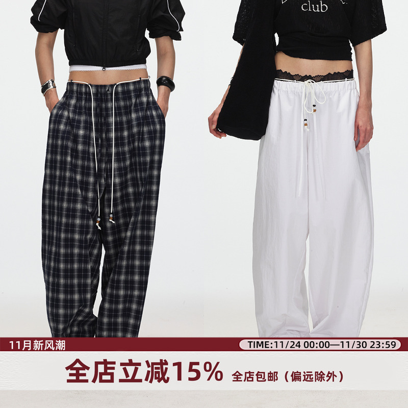 ECHOADE时髦宽松堆积感阔腿裤