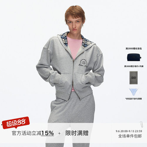ECHOADE短款收腰设计连帽卫衣