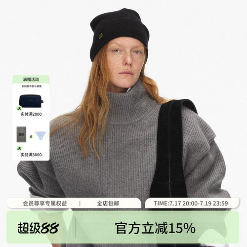 ECHOADE细腻柔软蝴蝶结毛线帽