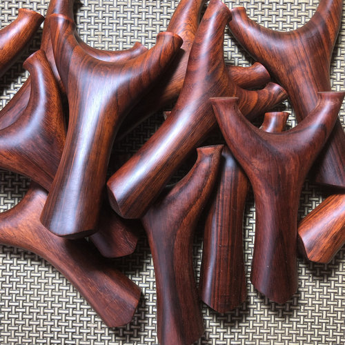 小叶高密紫檀直板纯实木户外实战弹弓原木抛光无漆无胶可把玩实战