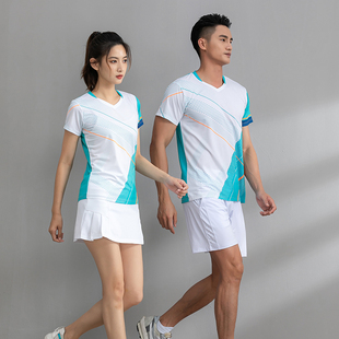 羽毛球服套装男女运动比赛排球服速干短袖T恤乒乓球训练队服定制