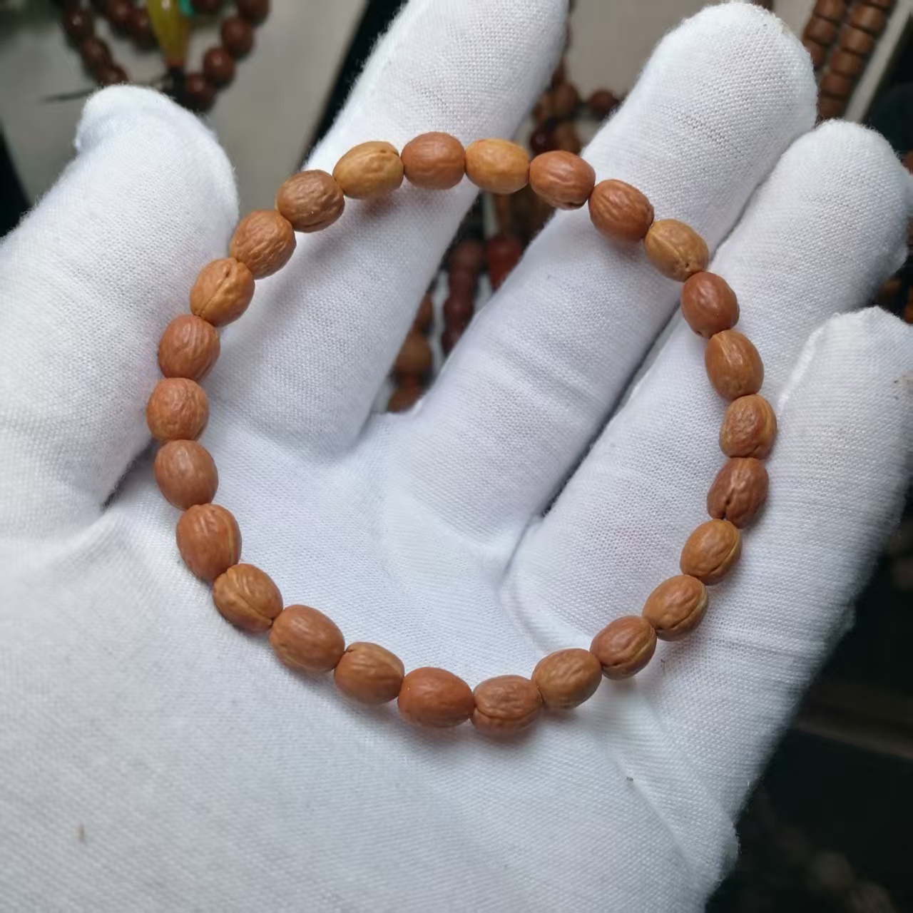 天然野生酸枣核手串圆柱形的桶珠老型长串脖挂108颗