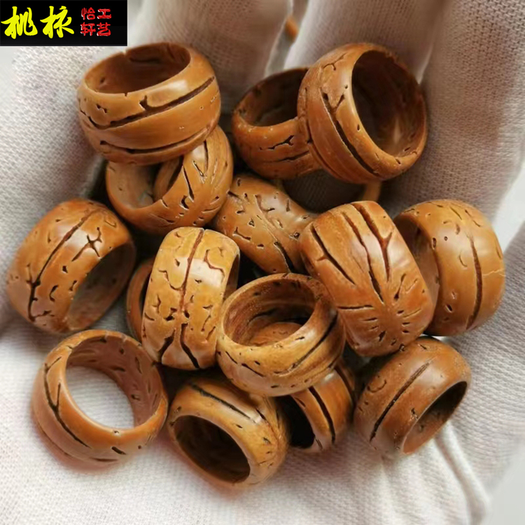脑纹桃核雕刻打磨跑环手串手持长串脖挂跑环配饰配件