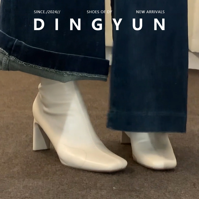 法式弹力瘦瘦靴高跟显瘦气质百搭