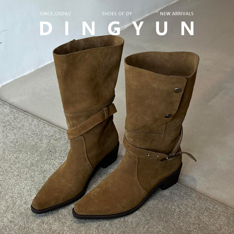 复古西部牛仔靴马丁靴短靴美拉德