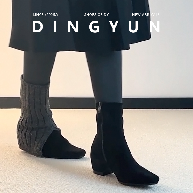 复古百搭保暖加绒小个子短靴