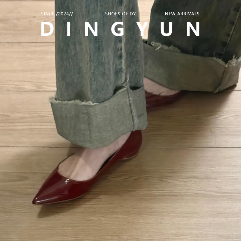 法式复古女法式新款尖头浅口单鞋