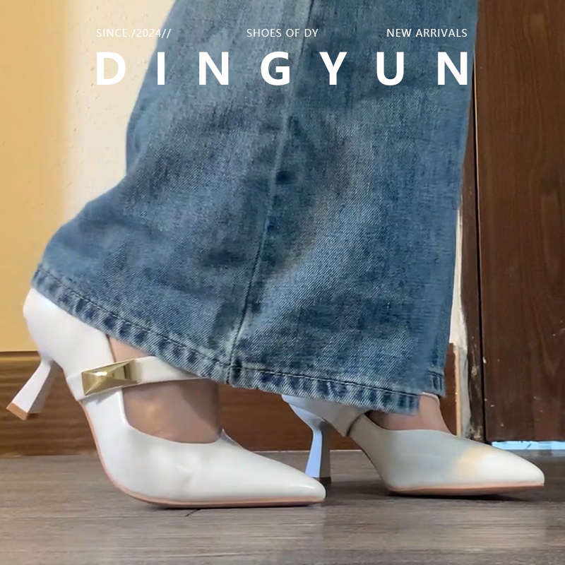 法式尖头细跟高跟鞋仙女风温柔风