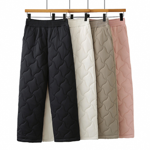 胖mm松紧腰可外穿宽松休闲直筒保暖棉裤 冬季 2025年新款 子女大码 裤