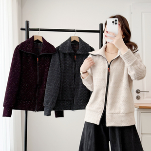 胖mm200斤韩系时尚 大码 外套2026年新款 春季 洋气双头拉链夹克 女装