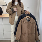 胖妹mm200斤时尚 小棉衣女大码 2024秋冬新款 翻领宽松休闲棉服外套