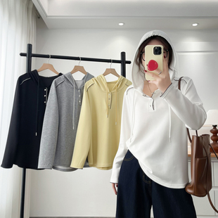 大码胖mm春款卫衣女2026年新款200斤时尚显瘦遮肚子休闲连帽上衣