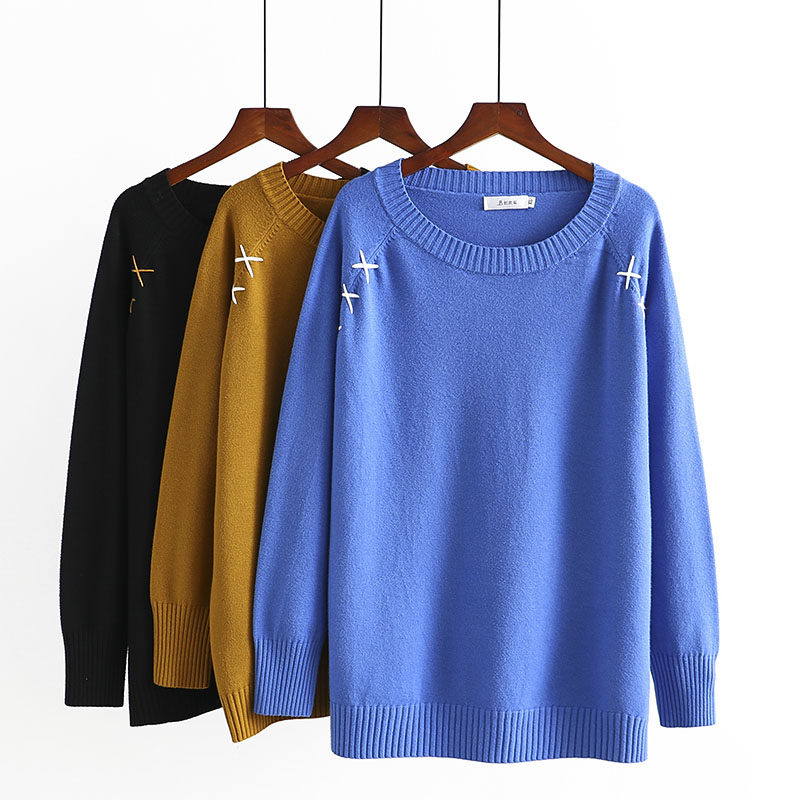 毛衣女设计感小众大码女装新款200斤胖mm时尚减龄宽松针织衫上衣,女装/女士精品,毛衣,淘宝优惠券,粉丝福利购,淘宝优惠卷