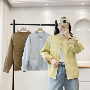 胖妹妹秋款外套女士2026新款大码时尚设计感宽松休闲拉链夹克上衣