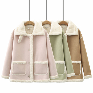 仿兔绒加厚大衣 200斤胖mm时髦洋气韩版 大码 秋冬外套女2023年新款