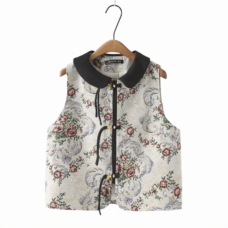 2024春款马甲女大码胖妹妹200斤中国风提花翻领拼接宽松坎肩外套,女装/女士精品,马夹,淘宝优惠券,粉丝福利购,淘宝优惠卷