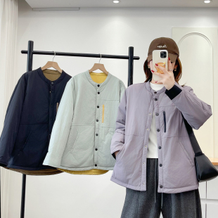 大码棉服女款2026新款胖妹妹200斤时尚两面穿宽松休闲小棉衣外套