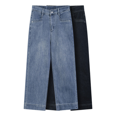 大码2025春季新款九分直筒牛仔裤