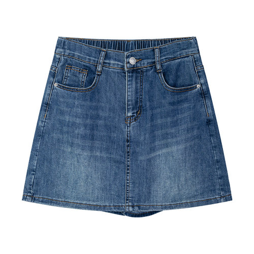 小个子胖妹妹裙裤女牛仔前裙后裤