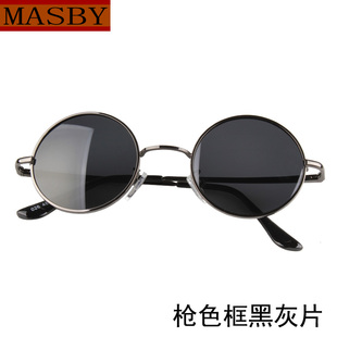 偏光太阳眼镜男款圆形墨镜复古太子镜圆框账房先生眼镜小圆墨镜女