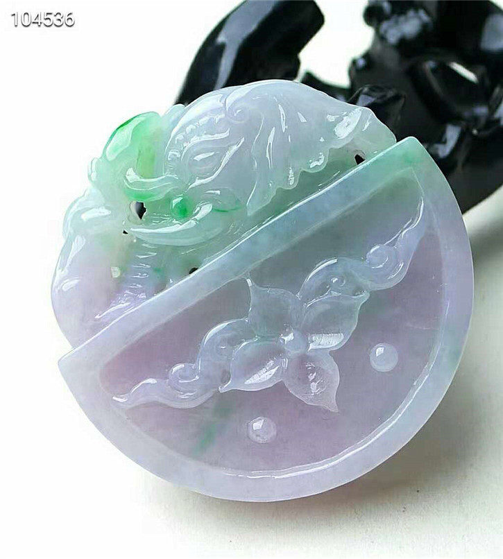 正品天然翡翠A货老坑种 招财大象吊坠 配鉴定证书
