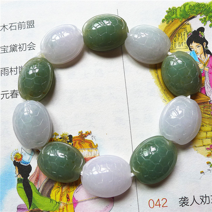 正品天然翡翠A货老坑种 八方来财手链 配鉴定证书