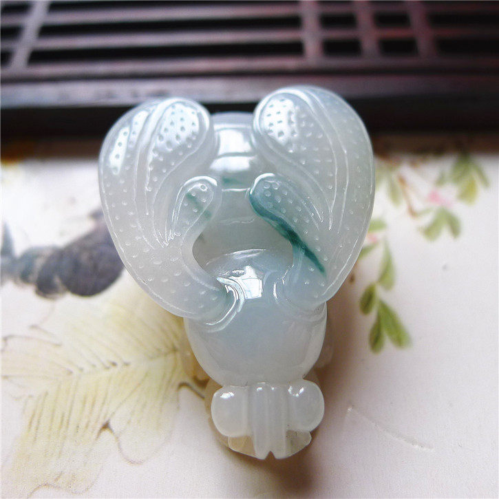 正品天然翡翠A货老坑种翡翠 精美招财金蝉吊坠 配鉴定证书