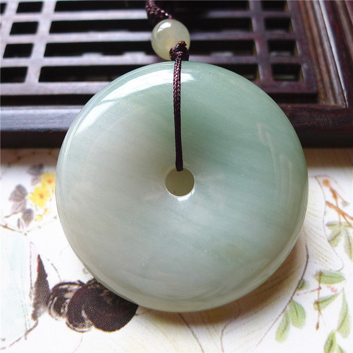 正品天然翡翠A货老坑种翡翠 平安扣吊坠 配鉴定证书612