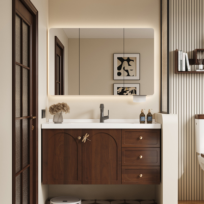 法式胡桃浴室柜+质保十年