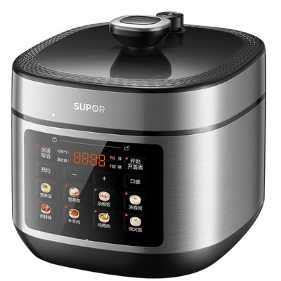 苏泊尔电压力锅深汤厚底钢釜双胆5L智能上蒸下煮电高压锅50FC5006