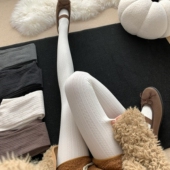 女连裤 微透自带纯欲feel .奶白色麻花纯欲好搭配干净软糯新款 袜