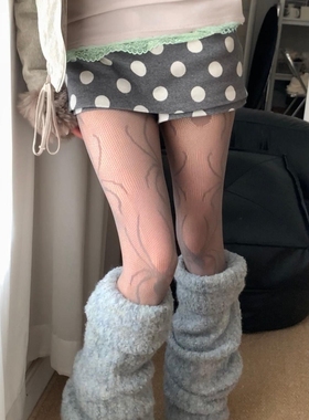 好哇塞的轻亚蜘蛛网袜~.性感蕾丝连裤袜灰色女渔网袜细网打底裤