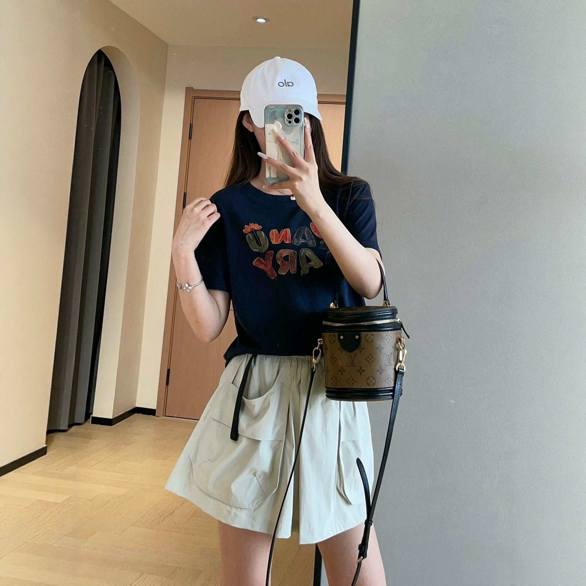 Gao品质亚麻天丝凉感透气手绘印花宽松短袖T恤女2026新款夏