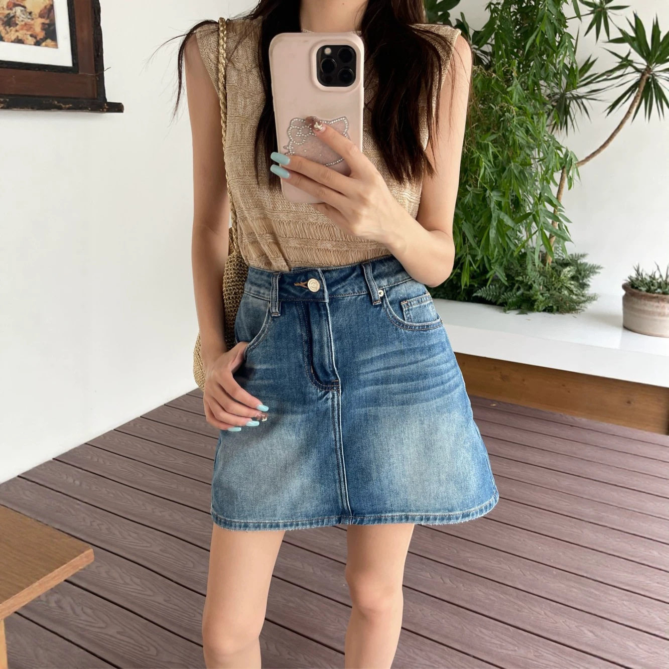 牛仔短裙女2026年夏季新款半身裙显瘦高腰复古蓝薄款A字裙子