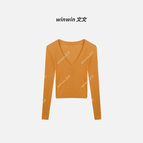 修身显瘦打底V领针织衫