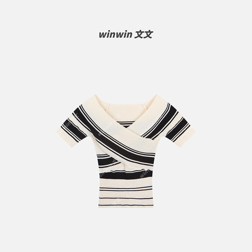 【巴黎左岸】文文私服 宽松时尚设计感拼色针织中式预WWC6ZZS0730