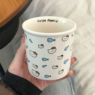 hellokitty陶瓷杯鱼马克杯陶瓷手握杯子办公室喝水杯咖啡杯早餐
