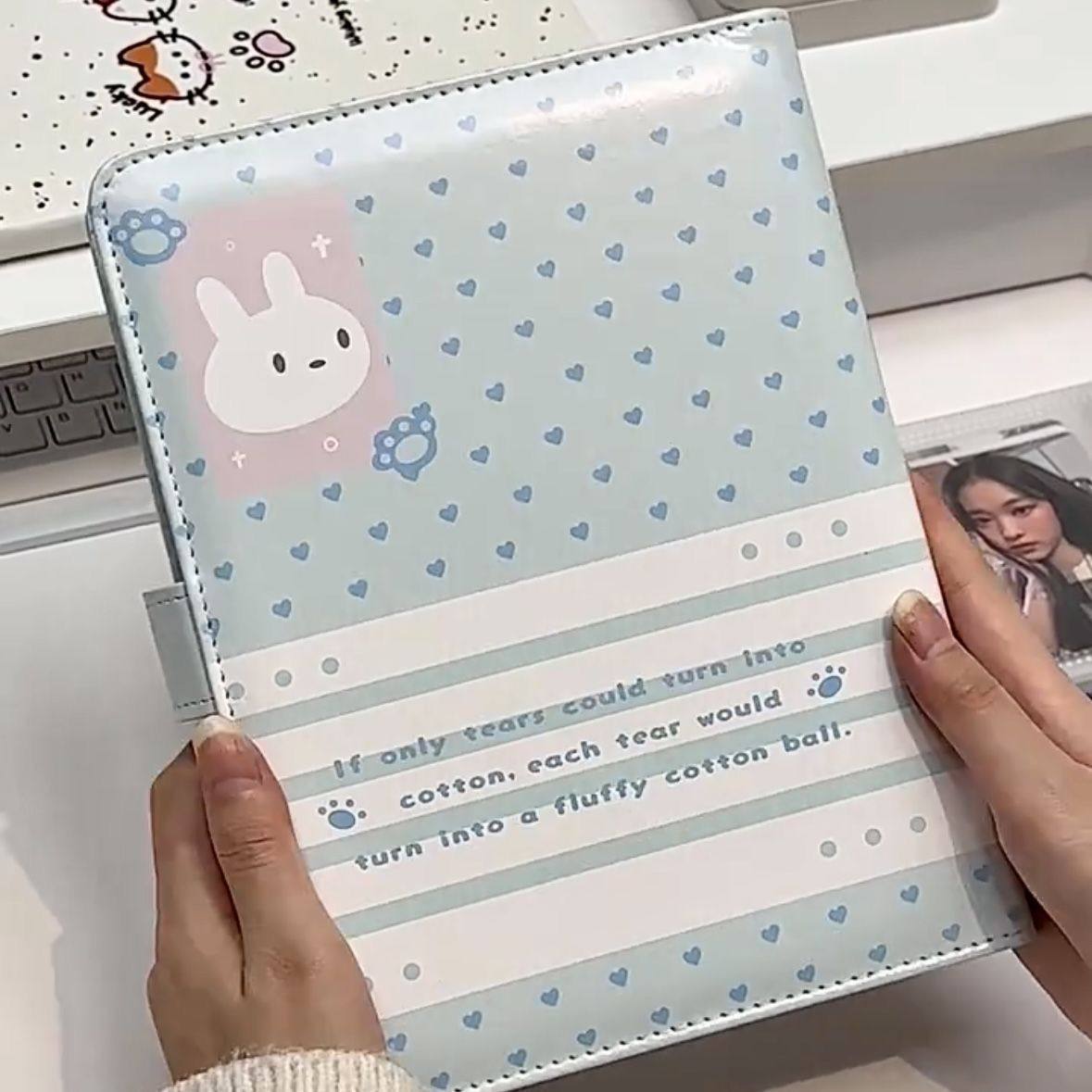 韩系奶盐萌兔A5皮质活页本可爱磁吸扣卡通软皮面硬壳错题本记事本,文具电教/文化用品/商务用品,相册/卡册收纳,淘宝优惠券,粉丝福利购,淘宝优惠卷