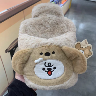 秋冬季 可插手热水袋注水袋卡通女生热敷暖肚子暖水袋 毛绒动物新款