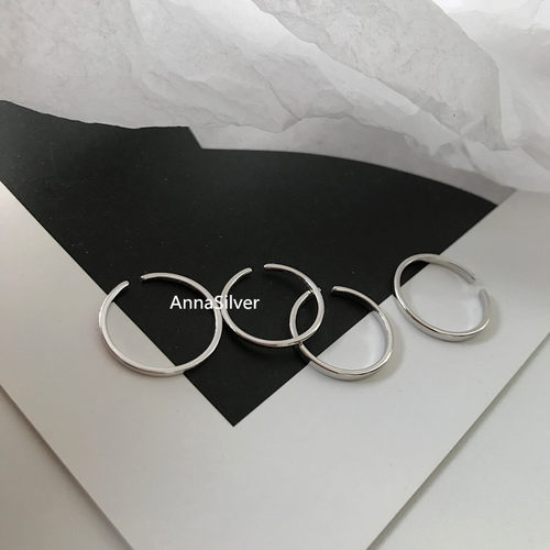 通体s925纯银时尚细戒简约素圈