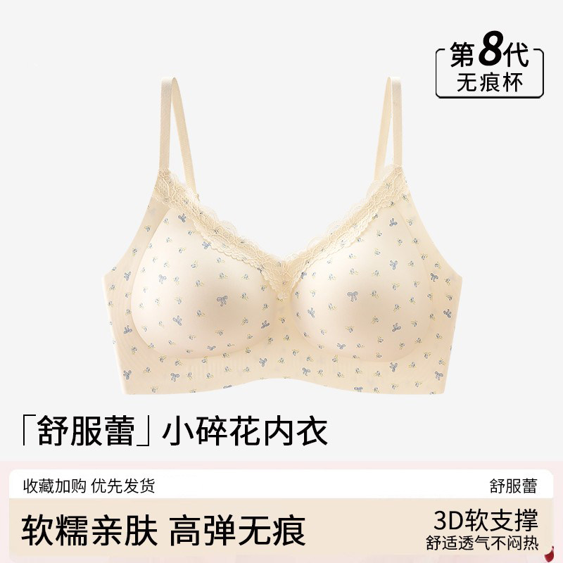 内衣女聚拢小胸蕾丝性感纯欲2025新款收副乳防下垂纯棉无痕文胸罩